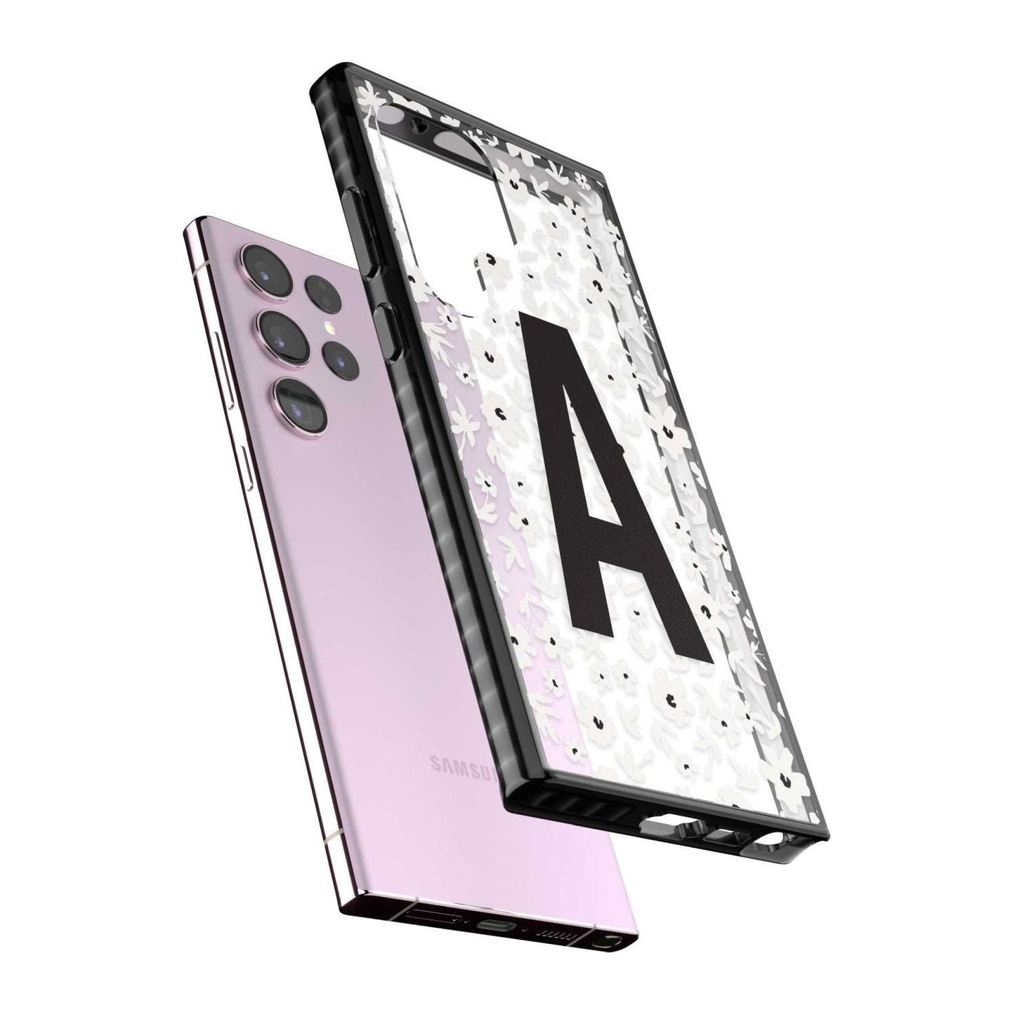 Initiale en gras personnalisée et florale