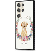 Portrait floral personnalisé d'un Labrador Retriever jaune