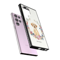 Portrait floral personnalisé d'un Labrador Retriever jaune