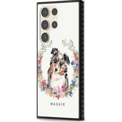 Personalised Australian Shepherd Floral Portrait