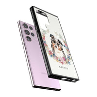 Personalised Australian Shepherd Floral Portrait