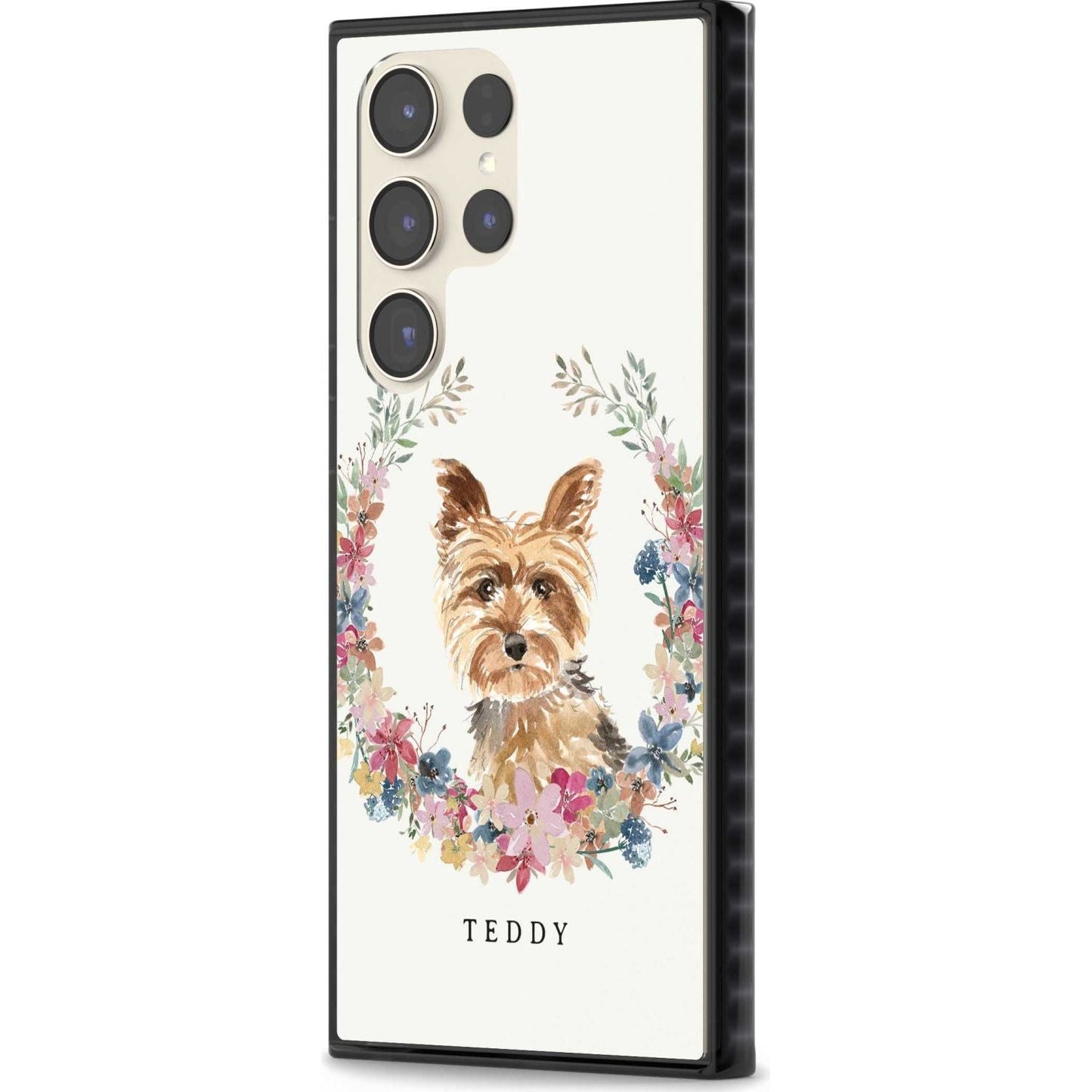 Personalised Yorkshire Terrier Floral Portrait