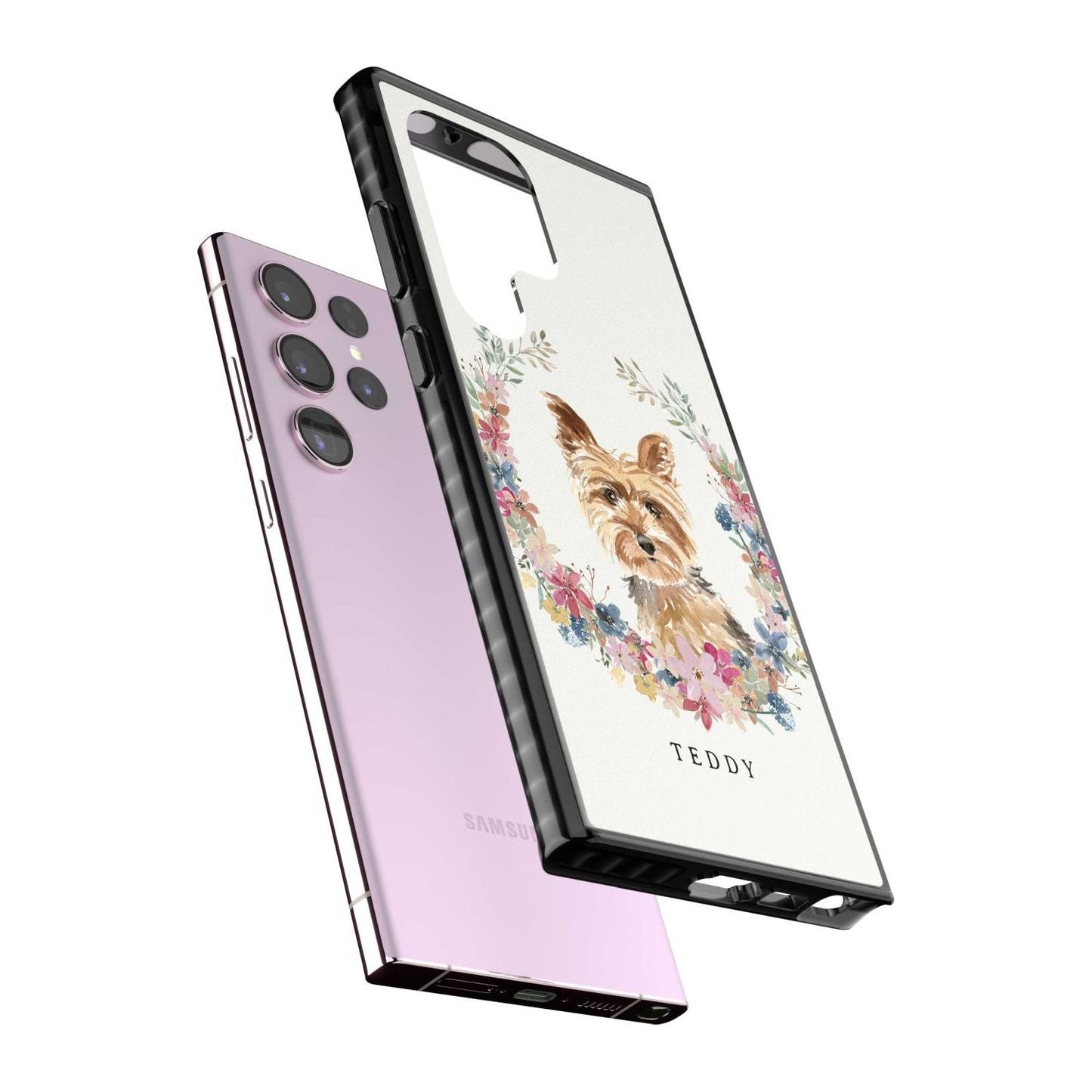 Personalised Yorkshire Terrier Floral Portrait