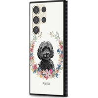 Personalised Black Cockapoo Floral Portrait