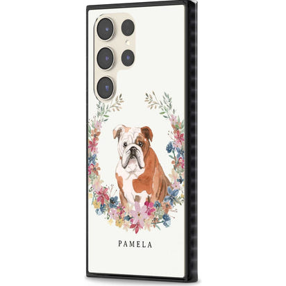 Personalised English Bulldog Floral Portrait