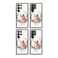 Personalised English Bulldog Floral Portrait