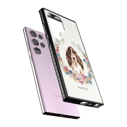 Personalised Cocker Spaniel Floral Portrait