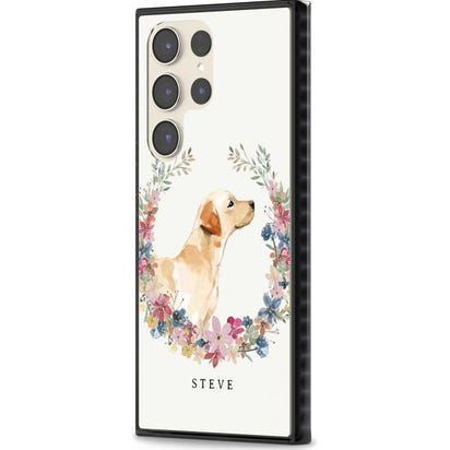 Personalised Yellow Labrador Floral Portrait