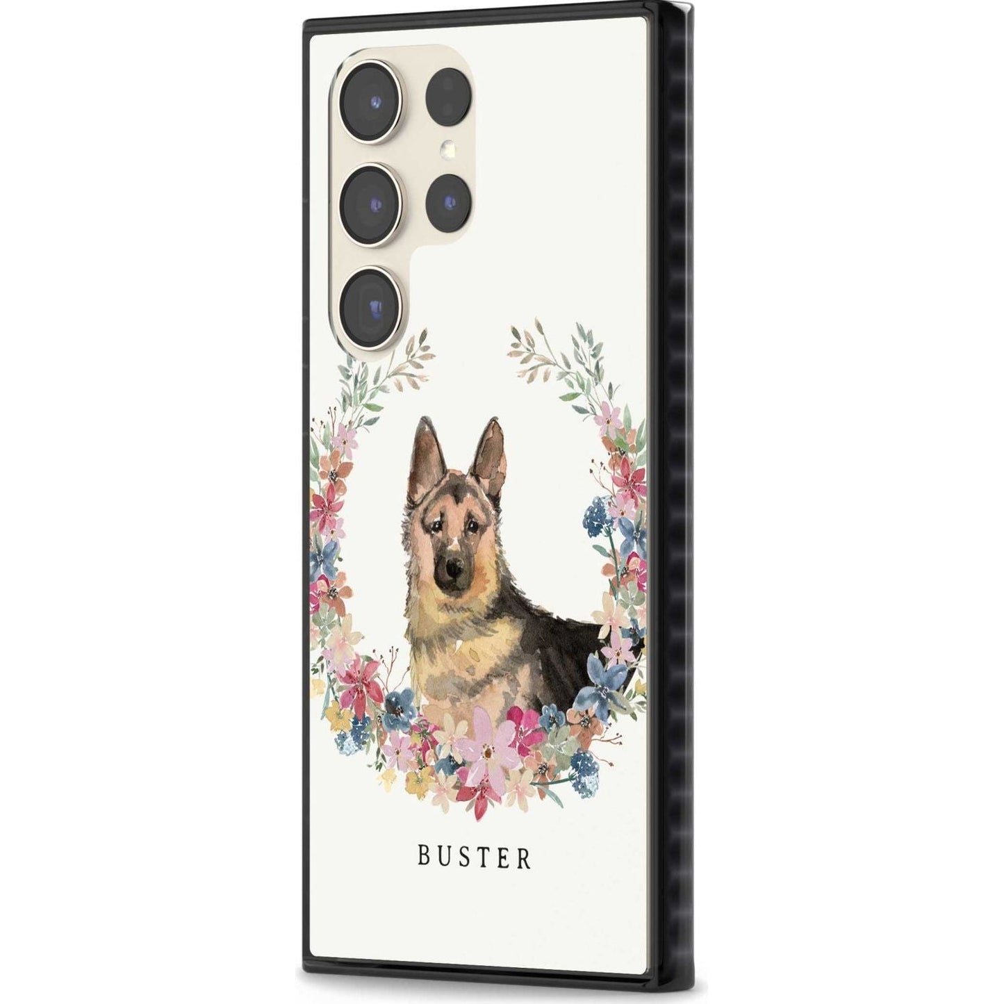 Personalised German Shepherd Floral Portrait