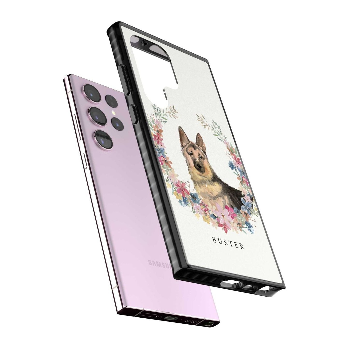 Personalised German Shepherd Floral Portrait