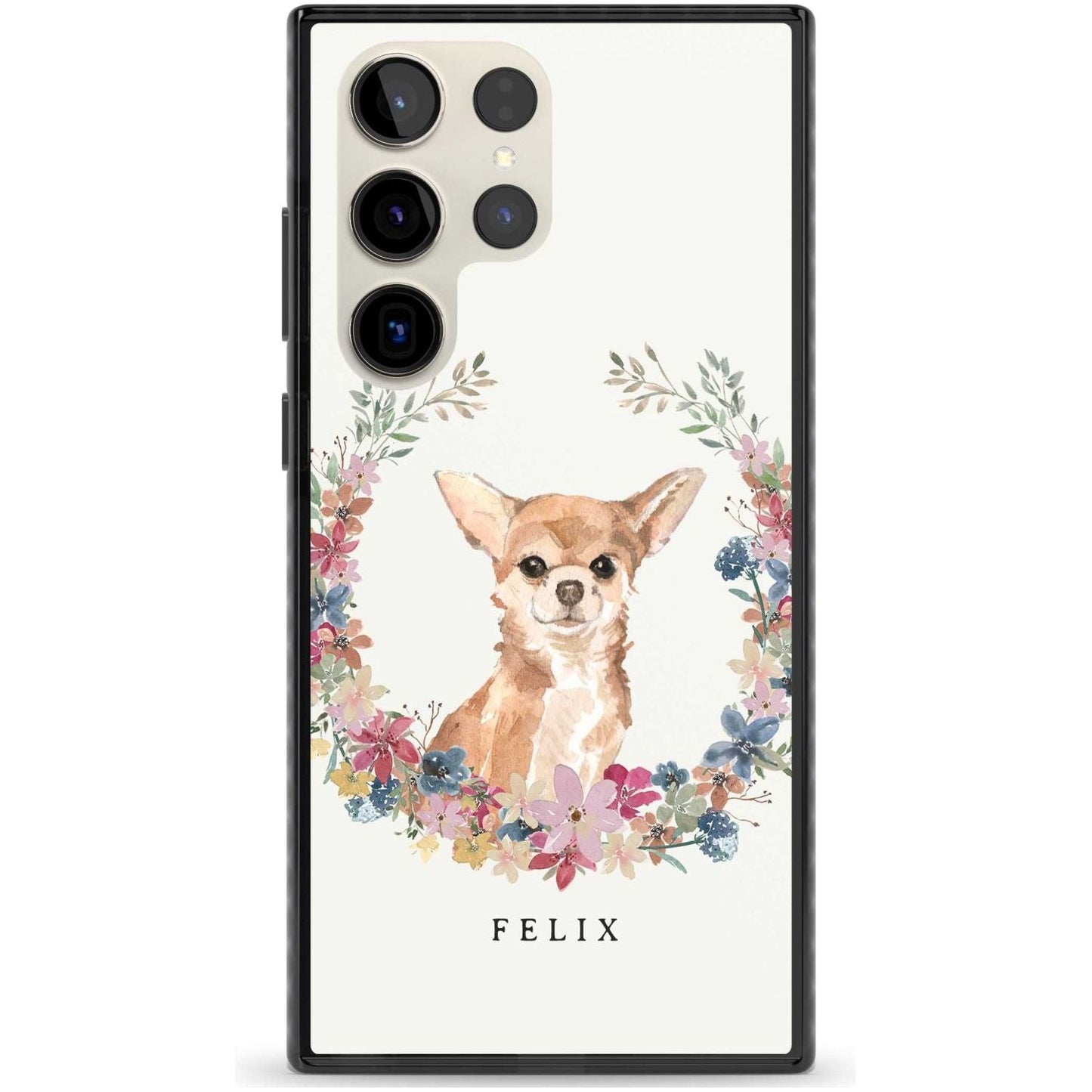 Personalised Chihuahua Floral Portrait