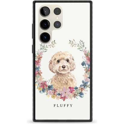 Personalised Champagne Cockapoo Floral Portrait