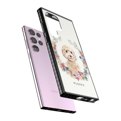 Personalised Champagne Cockapoo Floral Portrait