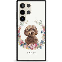 Personalised Brown Cockapoo Floral Portrait
