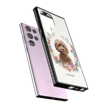 Personalised Brown Cockapoo Floral Portrait