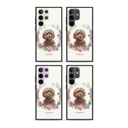 Personalised Brown Cockapoo Floral Portrait