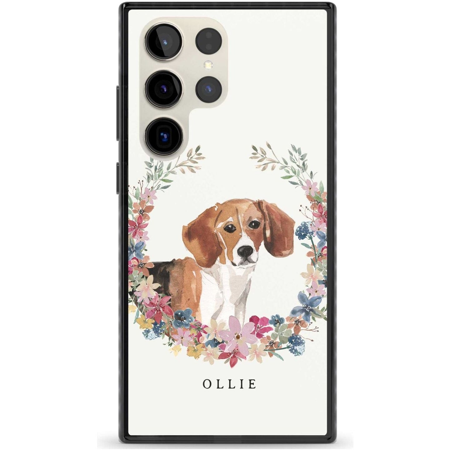 Personalised Beagle Floral Portrait