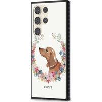 Personalised Tan Dachshund Floral Portrait