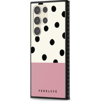 Personalised Pink Border Polka Dot