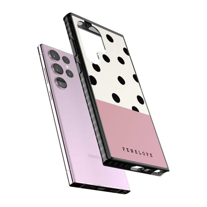 Personalised Pink Border Polka Dot