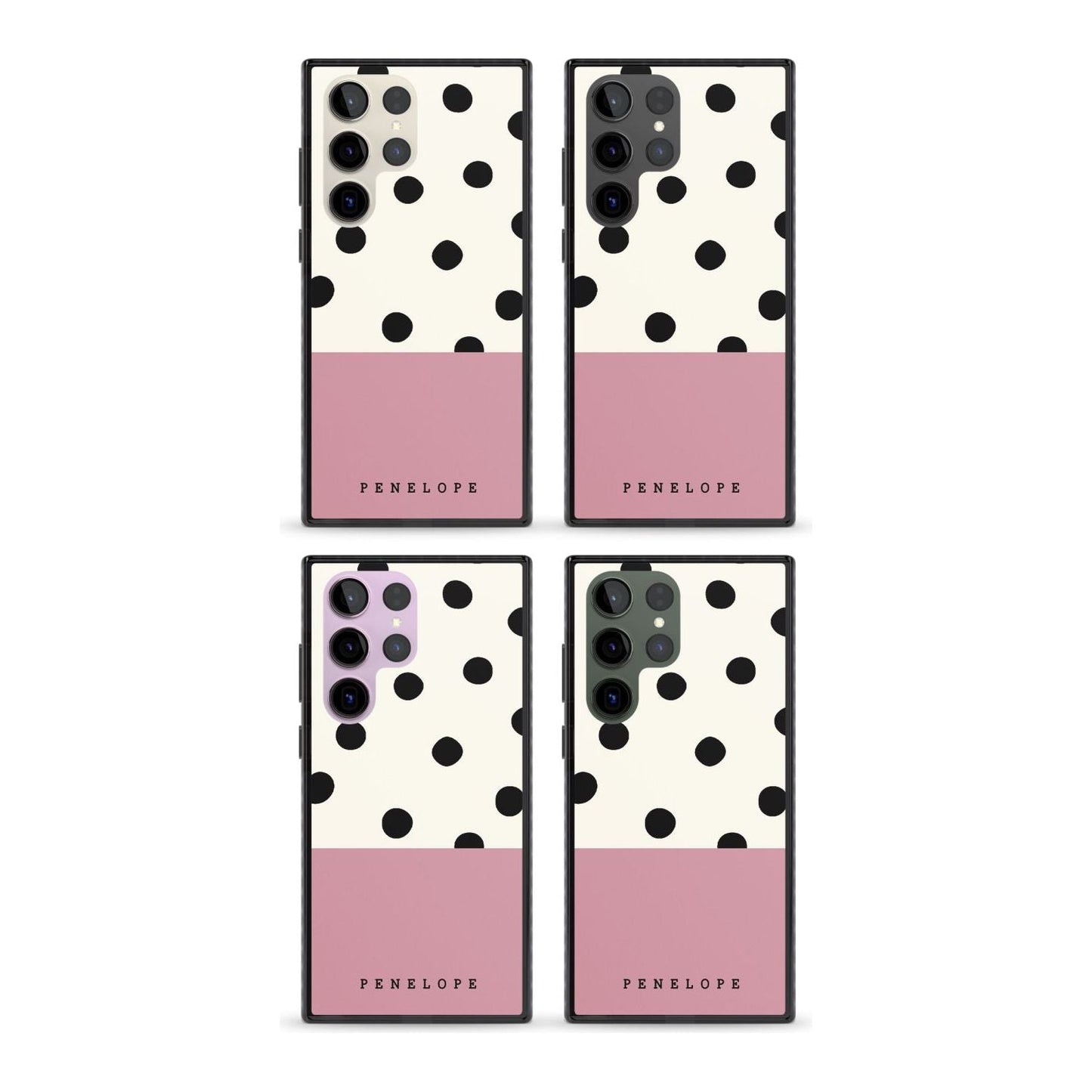 Personalised Pink Border Polka Dot