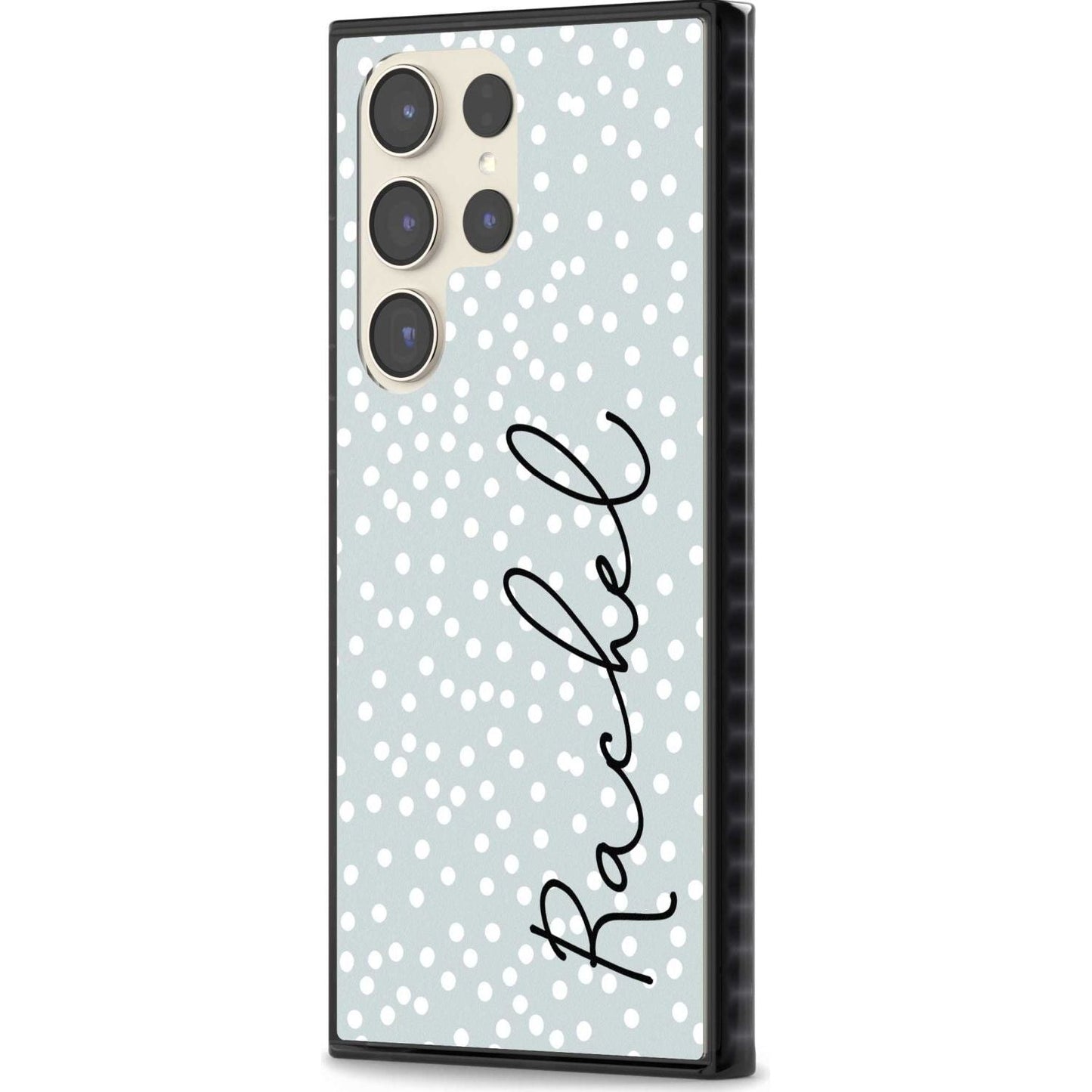 Écriture cursive verticale personnalisée et points