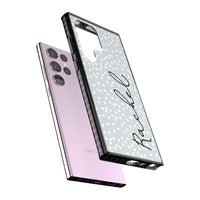 Écriture cursive verticale personnalisée et points