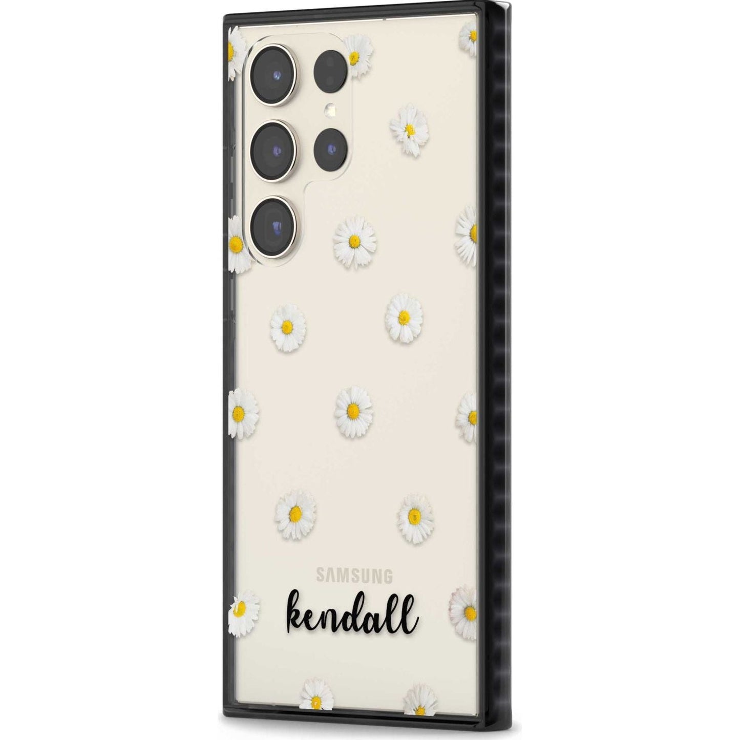 Personalised White Daisies & Cursive