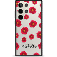 Personalised Red Peonies & Cursive