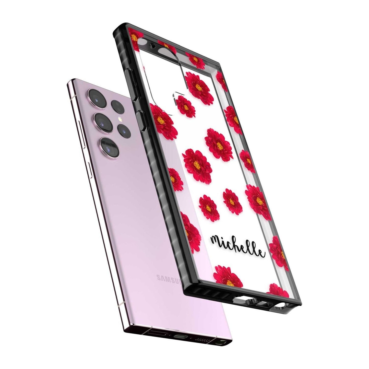 Personalised Red Peonies & Cursive