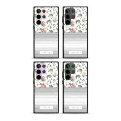 Personalised Light Floral Pattern & Stripes