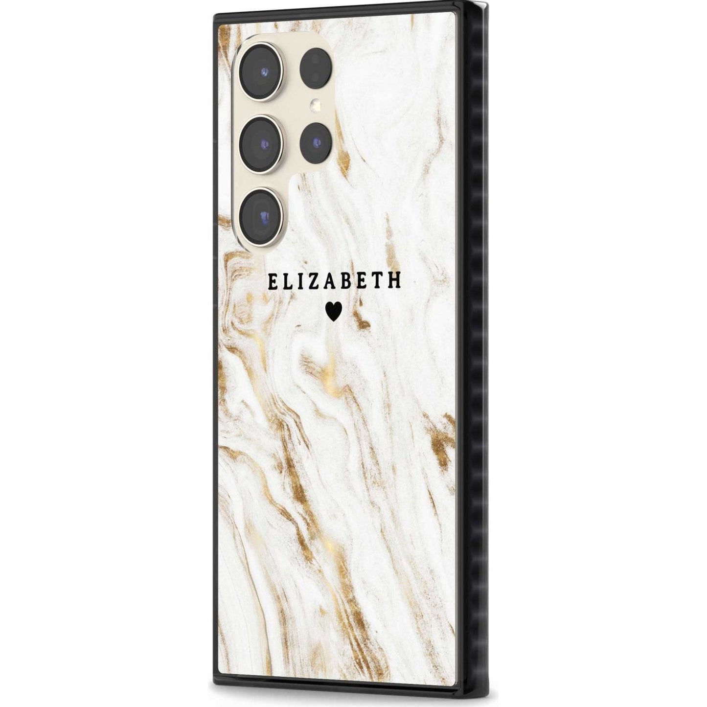 Personalised White & Gold Swirl Marble