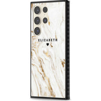 Personalised White & Gold Swirl Marble