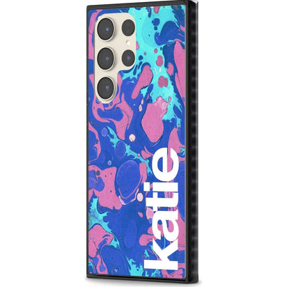 Personalisiertes marineblau-türkisfarbenes Marmor-Design