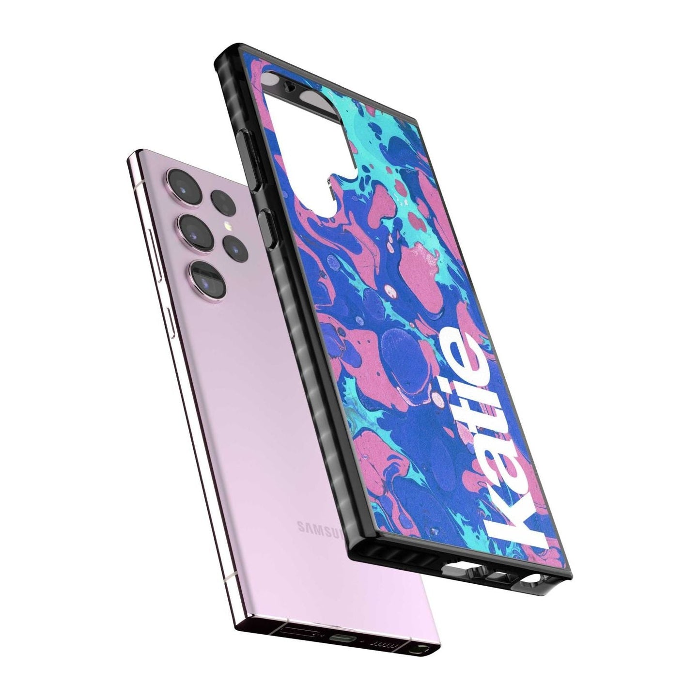 Personalisiertes marineblau-türkisfarbenes Marmor-Design