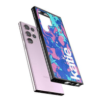 Personalisiertes marineblau-türkisfarbenes Marmor-Design