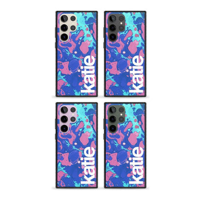 Personalisiertes marineblau-türkisfarbenes Marmor-Design