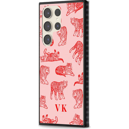 Personalised Red Tiger Outlines On Pink