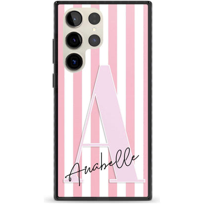 Personalised Pink Stripes & Monogram