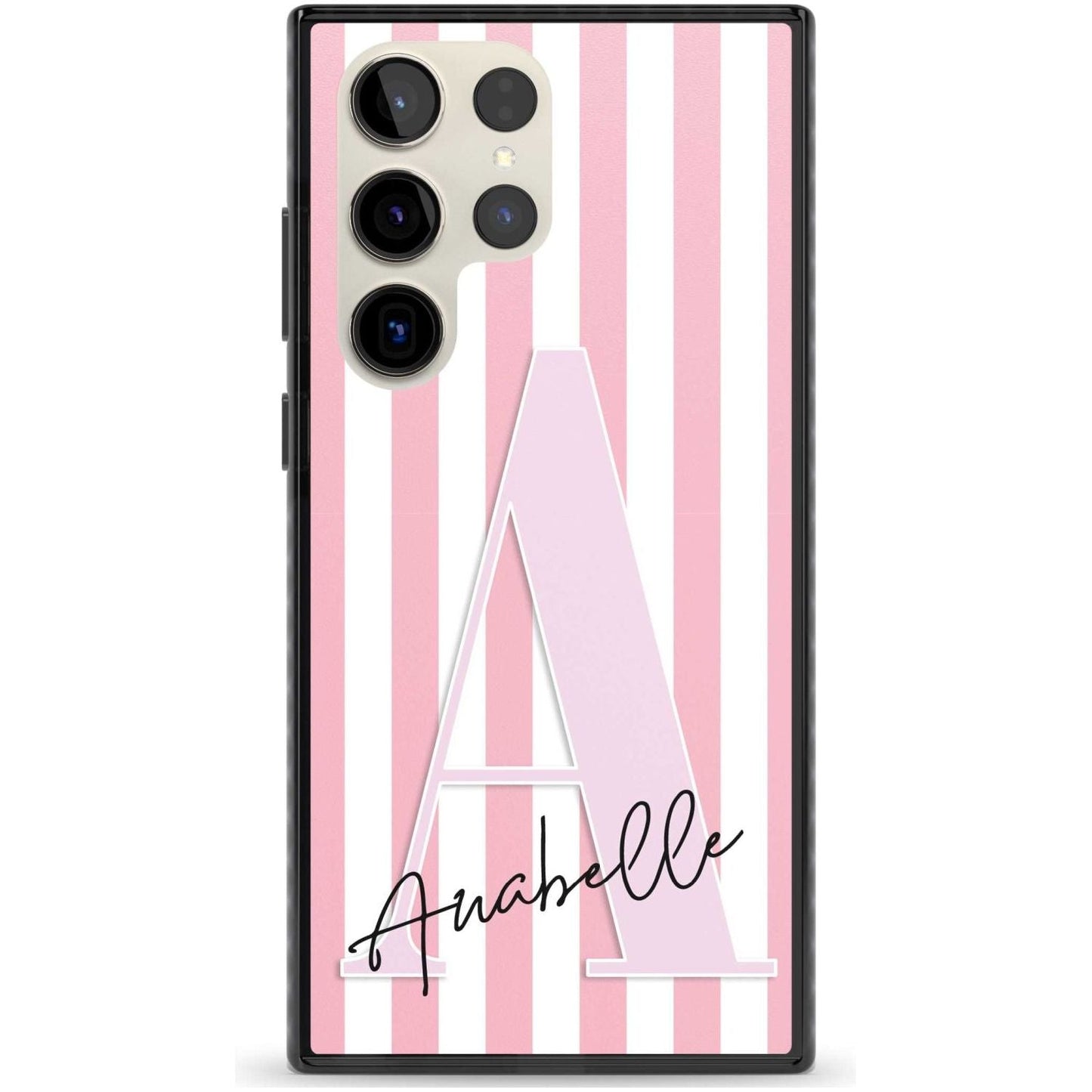 Personalised Pink Stripes & Monogram