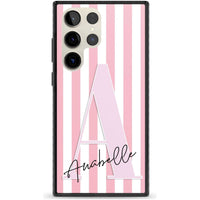 Personalised Pink Stripes & Monogram