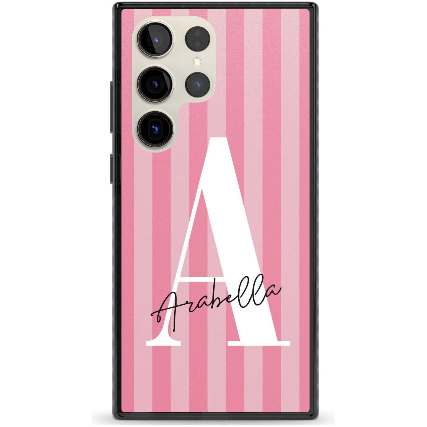 Personalised Pink Stripes Initial