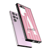 Personalised Pink Stripes Initial