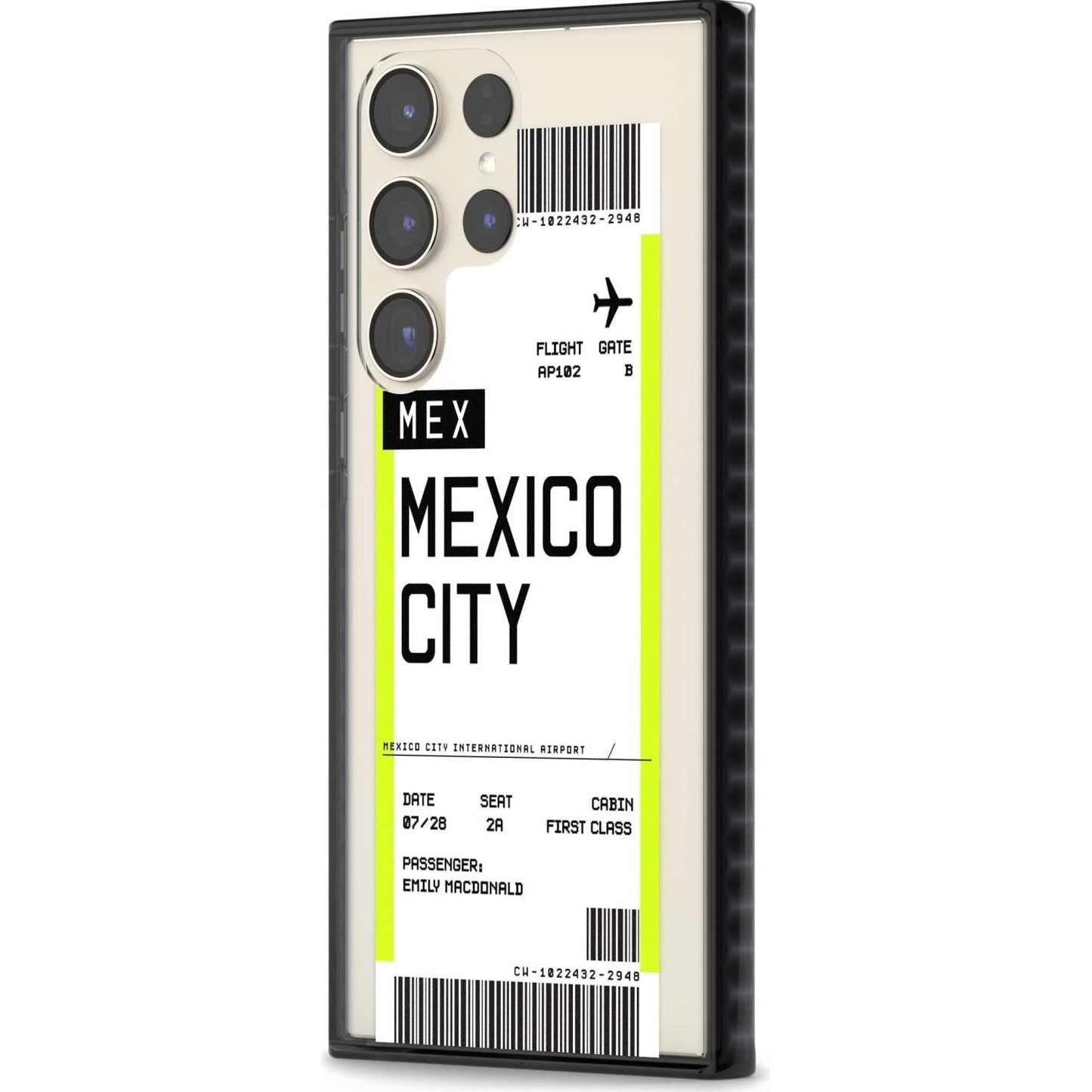 Carte d'embarquement personnalisée pour Mexico