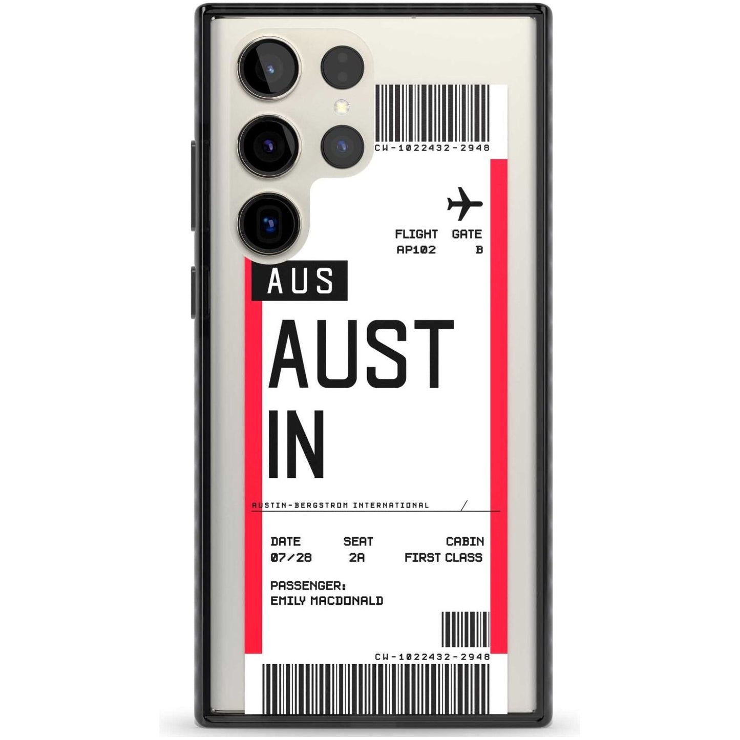Personalised Austin Boarding Pass