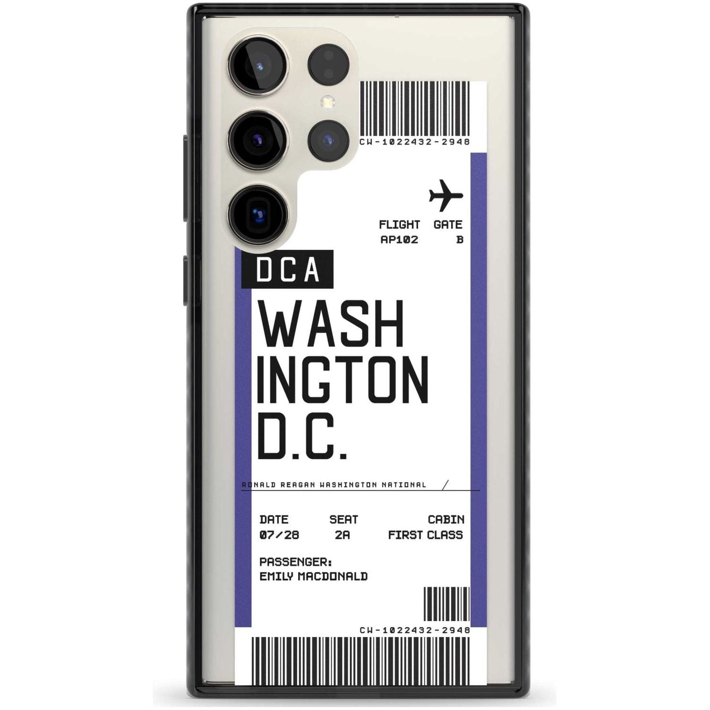 Personalised Washington D.C. Boarding Pass