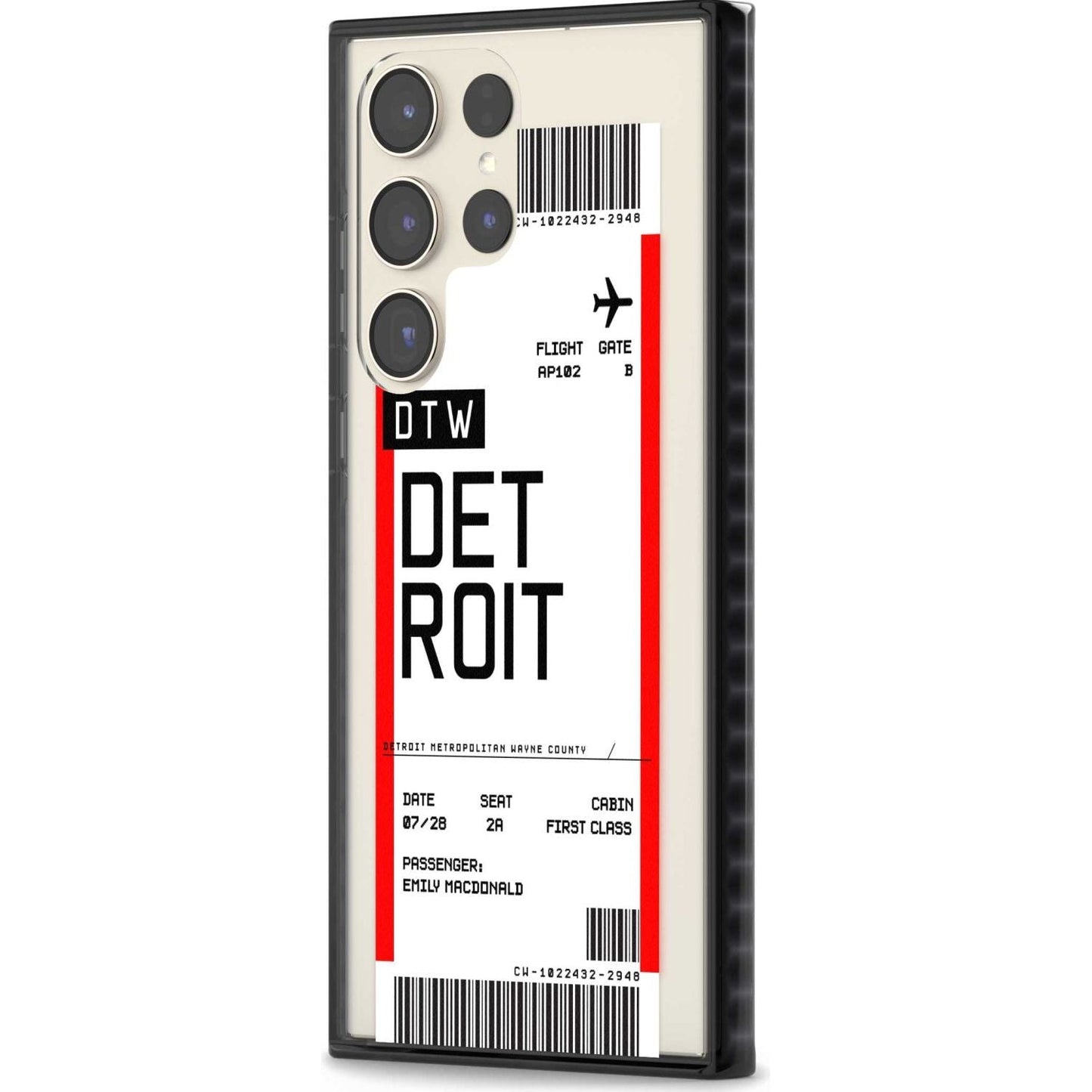 Carte d'embarquement personnalisée pour Détroit