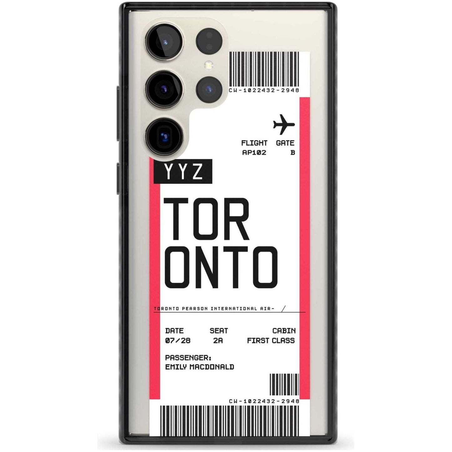 Personalised Toronto Boarding Pass