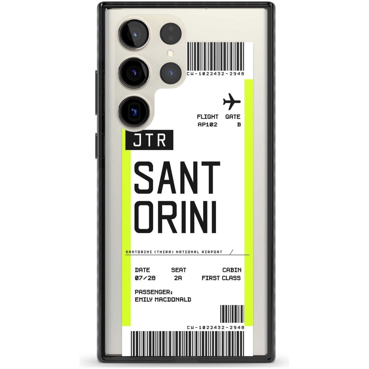 Personalisierte Bordkarte für Santorini