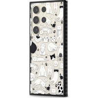 Cartoon Cat Collage Black & White